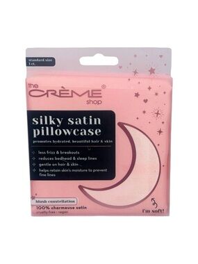 The Crème Shop Silky Satin Pillowcase - Blush Constellation - Standard Size